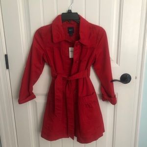 Kids large, pretty red trench coat